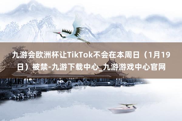 九游会欧洲杯让TikTok不会在本周日（1月19日）被禁-九游下载中心_九游游戏中心官网