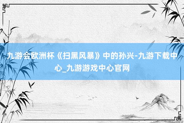 九游会欧洲杯《扫黑风暴》中的孙兴-九游下载中心_九游游戏中心官网